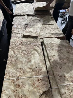 0.5 mm dikte gesneden Mappa Burl houten fineerplaten voor hoteldecoratie