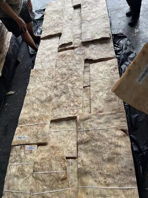 0.5 mm dikte gesneden Mappa Burl houten fineerplaten voor hoteldecoratie