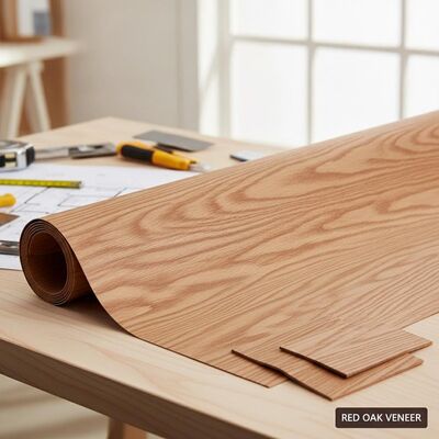 Smooth Texture Red Oak Veneer Natural Oak Wood Ideal for Furniture Panels Cabinetry and Interior Decoration Applications