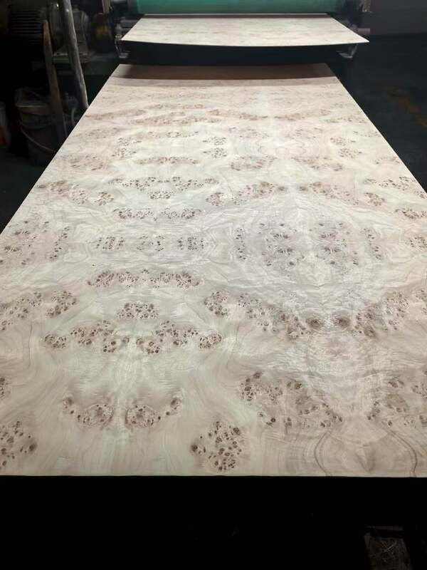 0.5 mm dikte gesneden Mappa Burl houten fineerplaten voor hoteldecoratie