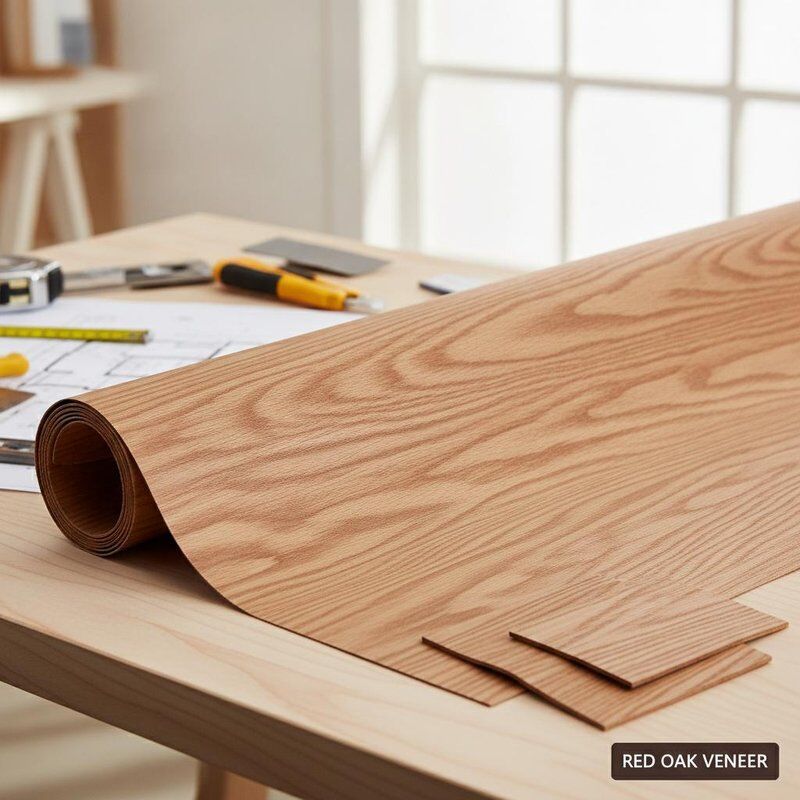 Smooth Texture Red Oak Veneer Natural Oak Wood Ideal for Furniture Panels Cabinetry and Interior Decoration Applications