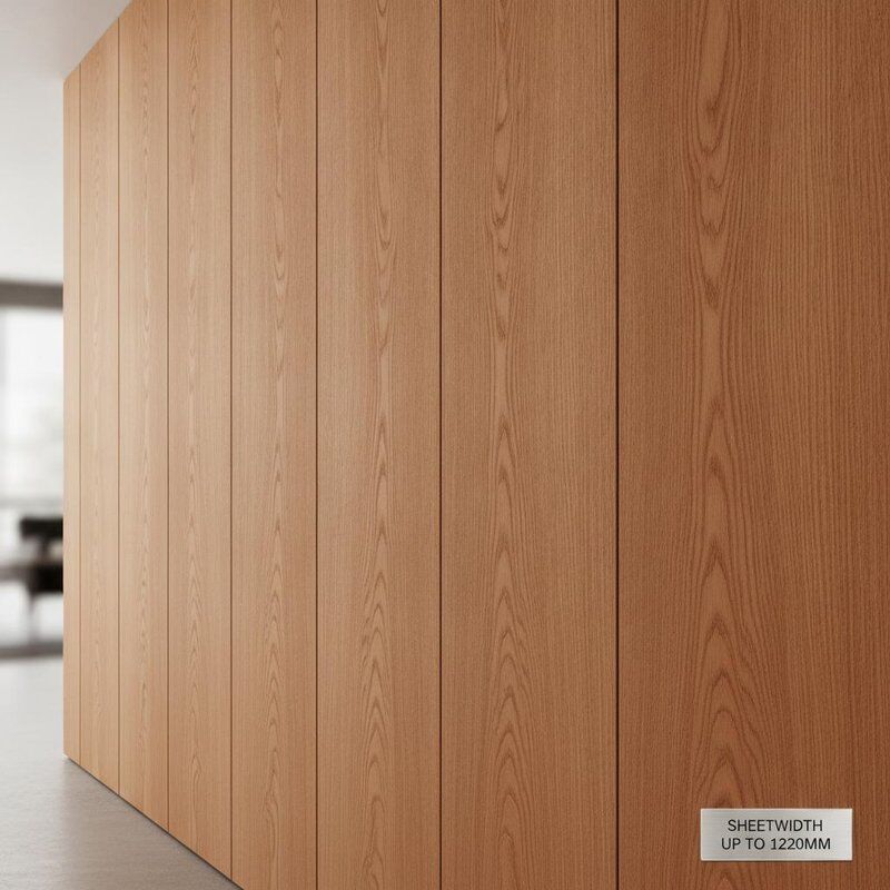 Sheetwidth Up To 1220mm Red Oak Crown Cut Veneer Wall Paneling Option Providing Consistent and Natural Wood Appearance